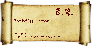 Borbély Miron névjegykártya