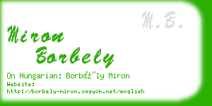 miron borbely business card